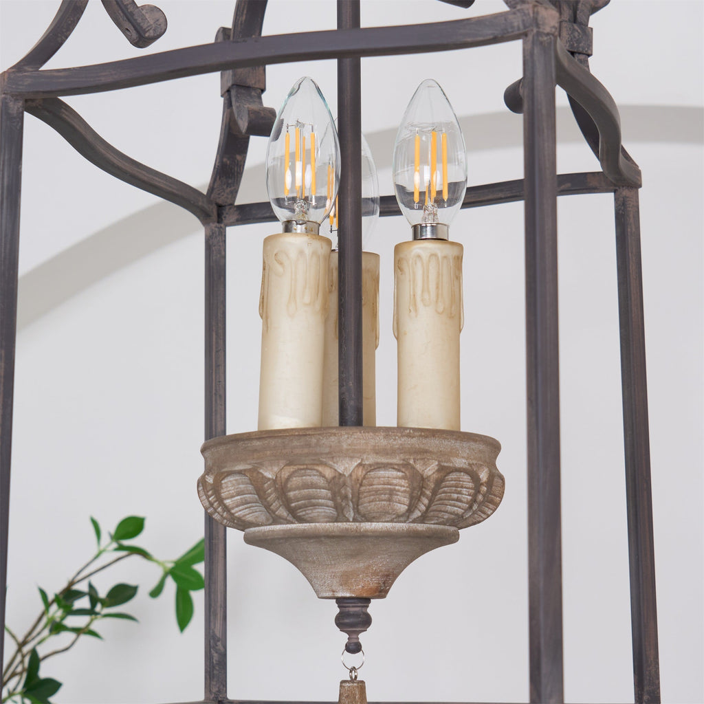 Alirora Traditional Birdcage Hand-carved wooden Chandelier