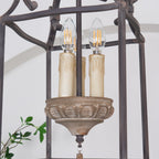 Alirora Traditional Birdcage Hand-carved wooden Chandelier