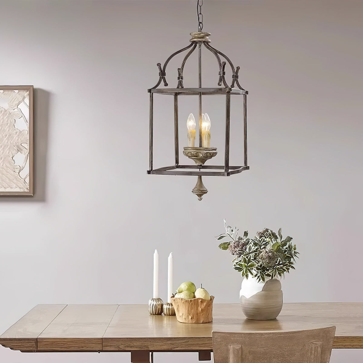 Alirora Traditional Birdcage Hand-carved wooden Chandelier