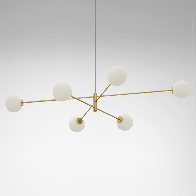 Catalel Modern Minimalist Brass Glass Chandelier