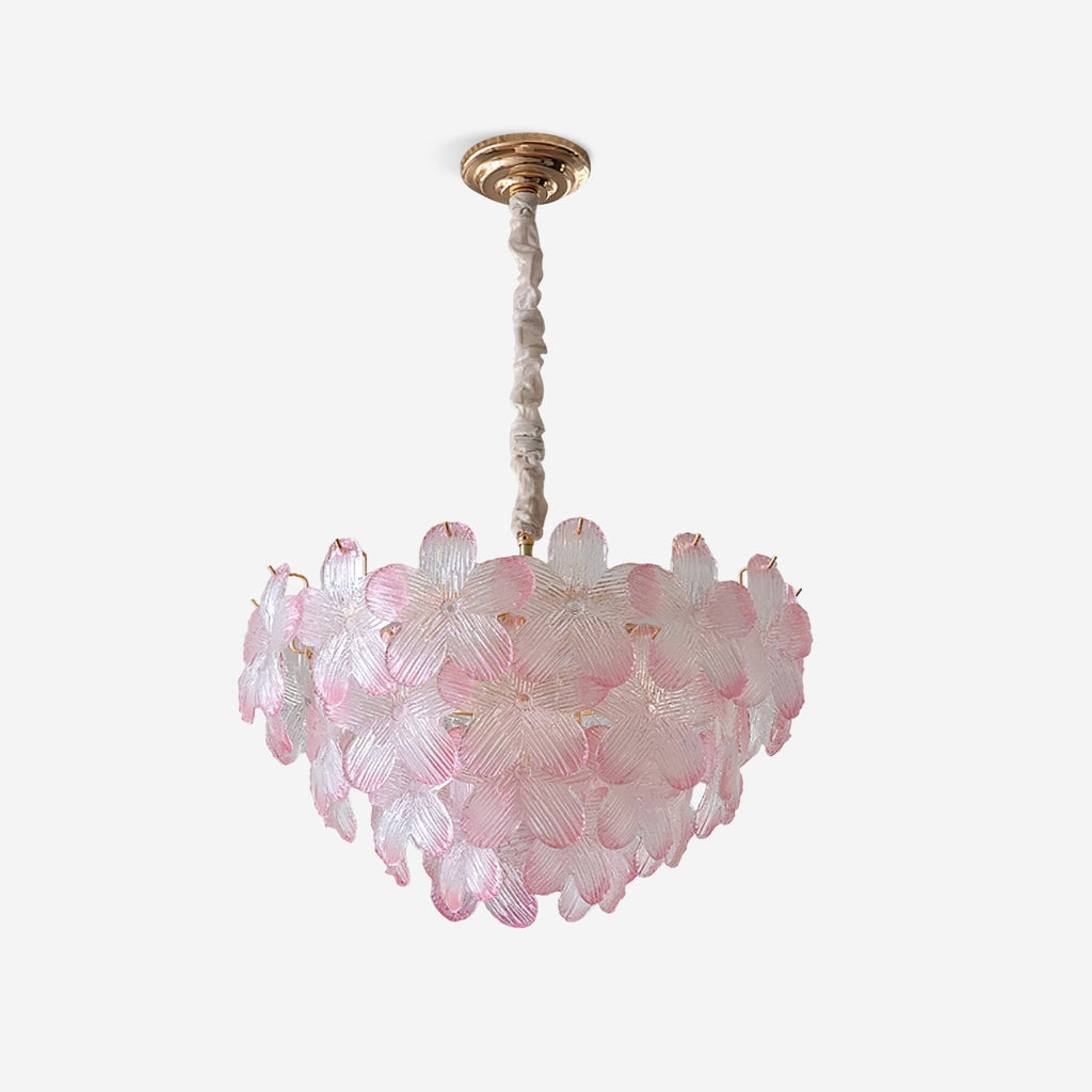 Cavine Pink Glass Flower Chandelier
