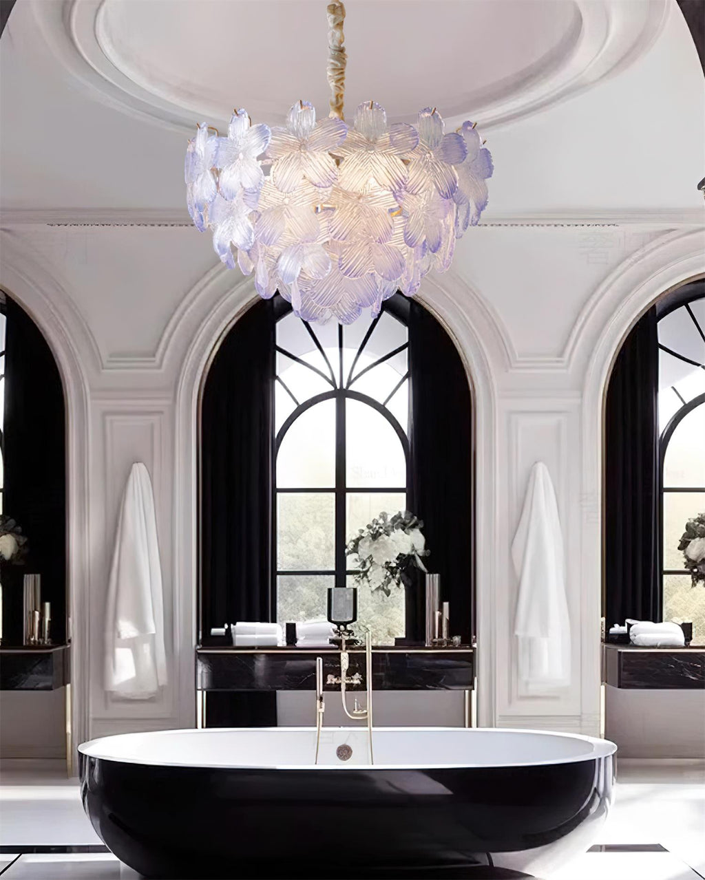 Cavine Pink Glass Flower Chandelier