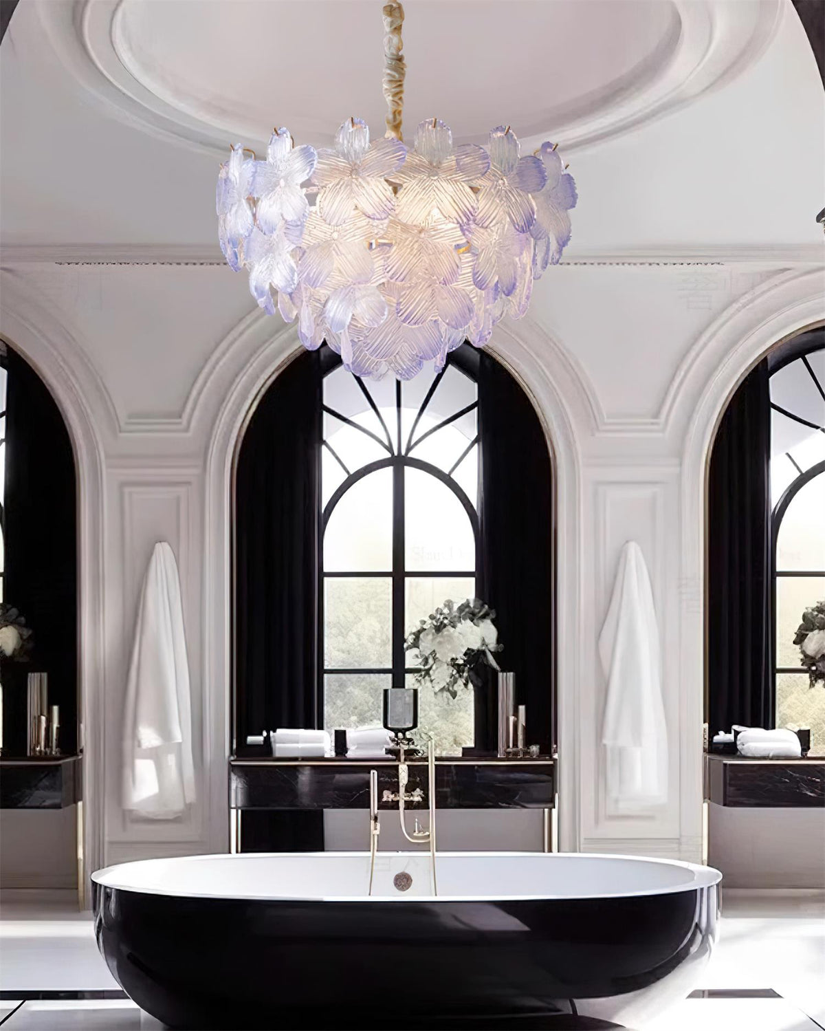 Cavine Pink Glass Flower Chandelier