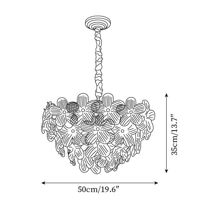 Cavine Pink Glass Flower Chandelier