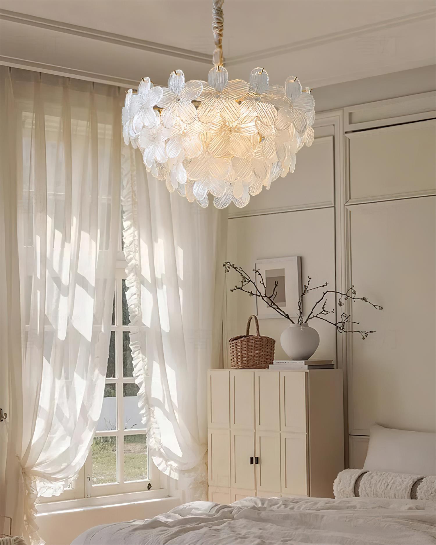 Cavine Pink Glass Flower Chandelier