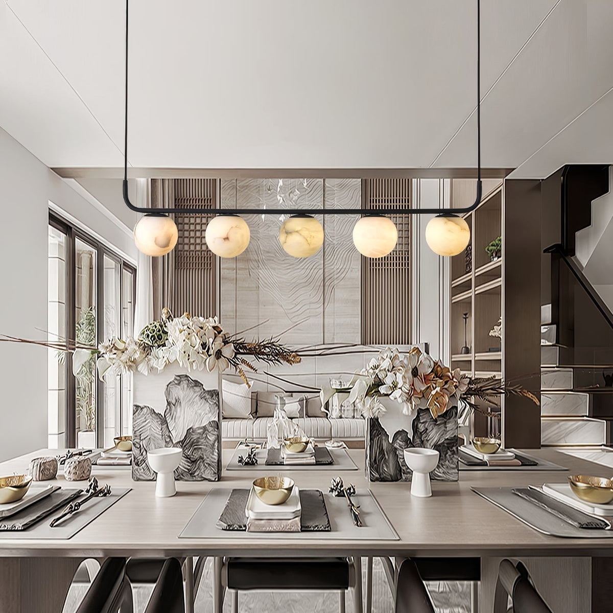 Eloryra Modern Minimalist Suspension Alabaster Pendant Lamp