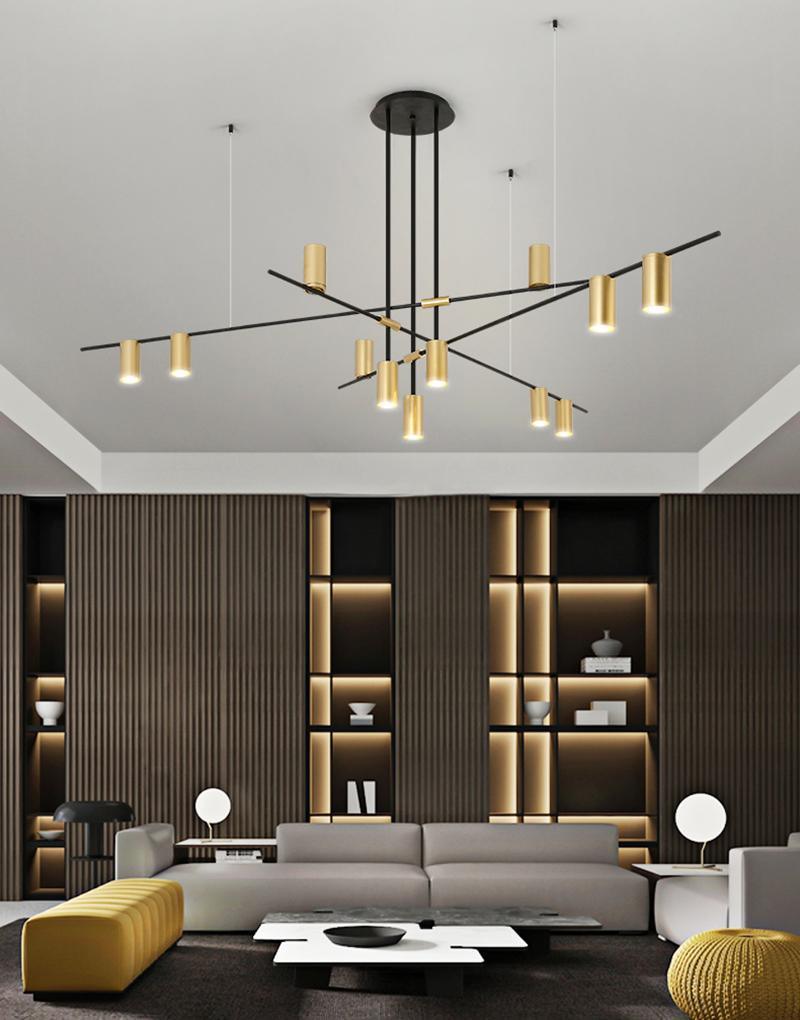 Lustra Chandelier Tribes Brass Linear Cylinder