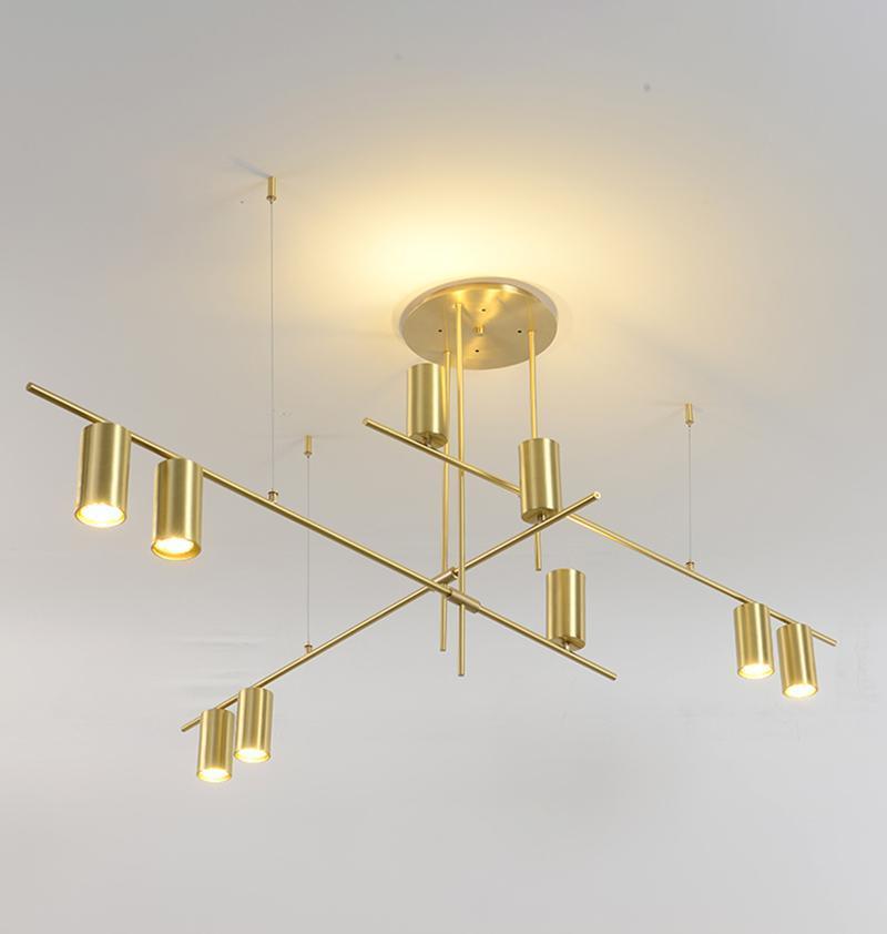 Lustra Chandelier Tribes Brass Linear Cylinder