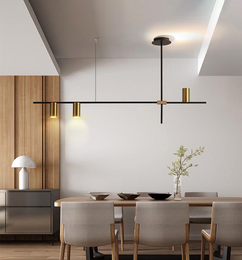 Lustra Chandelier Tribes Brass Linear Cylinder