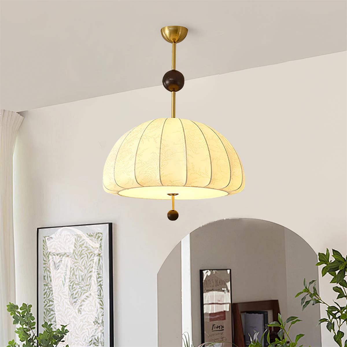 Trigg Pendant Lamp Map-Pattern Fabric