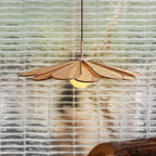 Pendant Lamp Rattan Petal Shade Frame Tropical