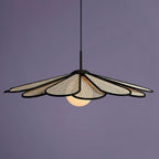 Pendant Lamp Rattan Petal Shade Frame Tropical