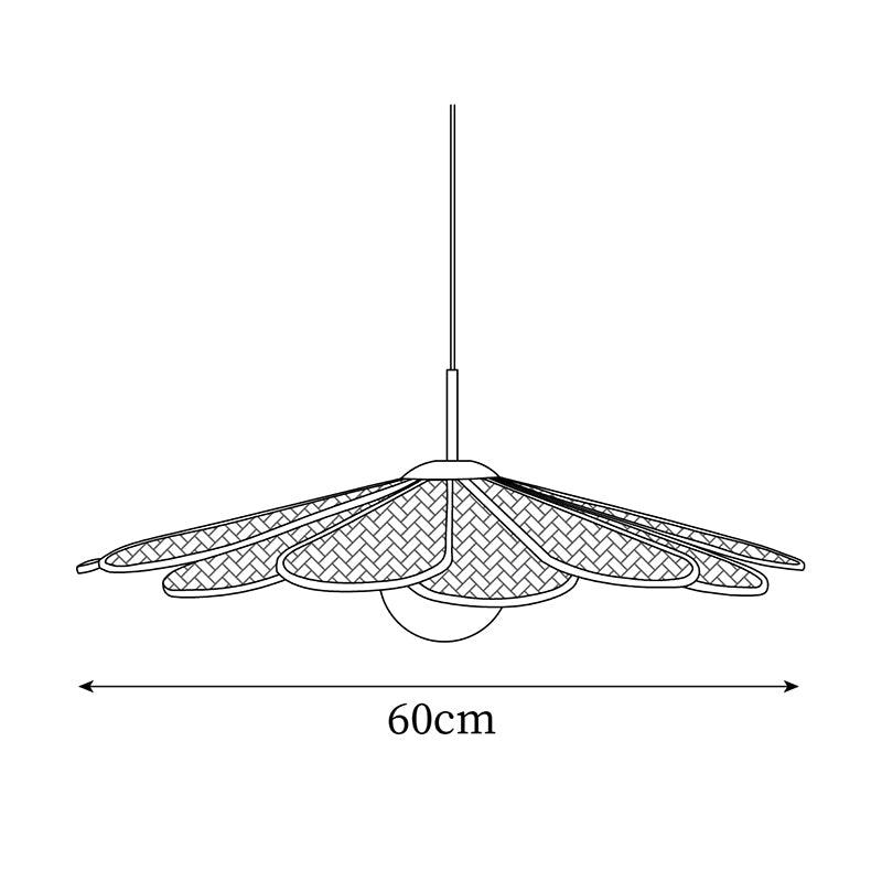 Pendant Lamp Rattan Petal Shade Frame Tropical