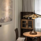 Pendant Lamp Rattan Petal Shade Frame Tropical