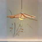 Pendant Lamp Rattan Petal Shade Frame Tropical