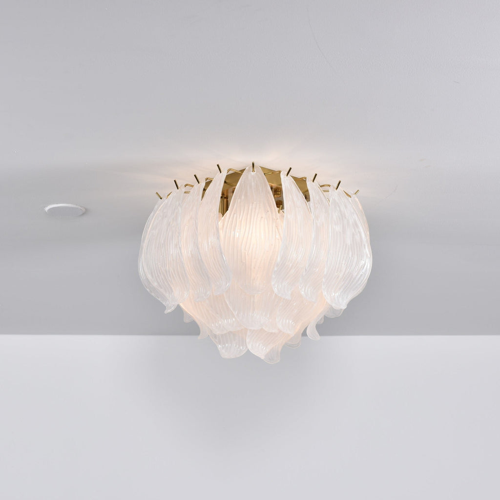 Aurora Ceiling Lamp Murano Petal Hand-Blown Glass Flushmount