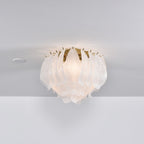 Aurora Ceiling Lamp Murano Petal Hand-Blown Glass Flushmount
