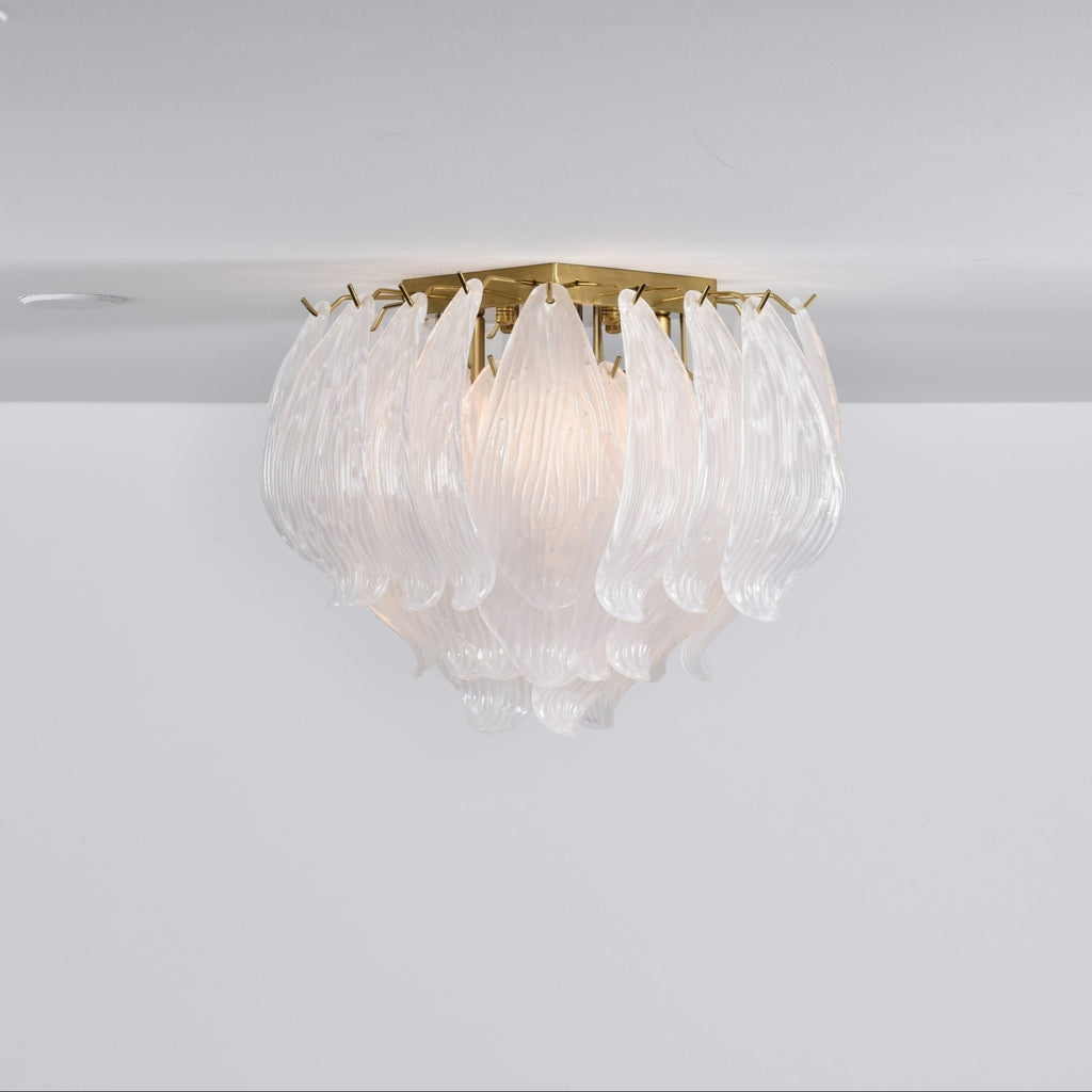 Aurora Ceiling Lamp Murano Petal Hand-Blown Glass Flushmount