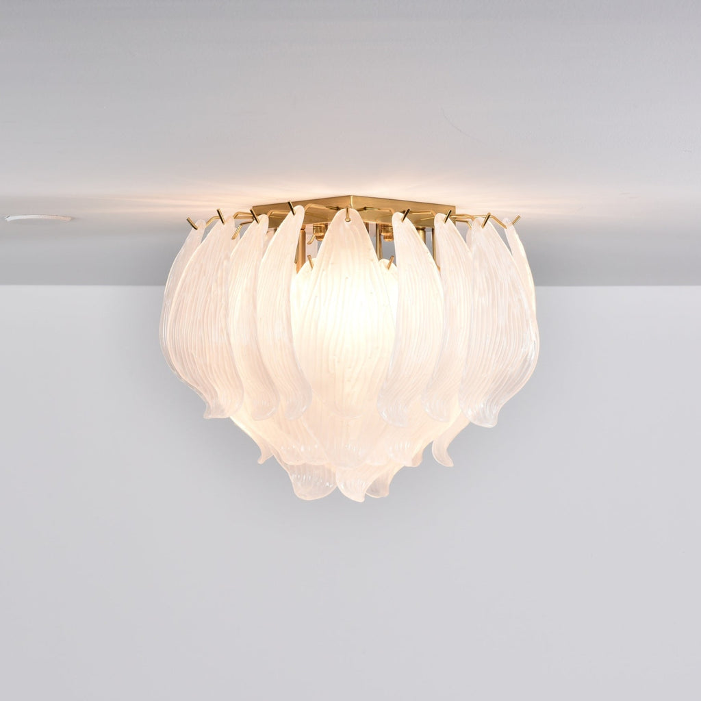 Aurora Ceiling Lamp Murano Petal Hand-Blown Glass Flushmount