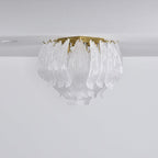 Aurora Ceiling Lamp Murano Petal Hand-Blown Glass Flushmount