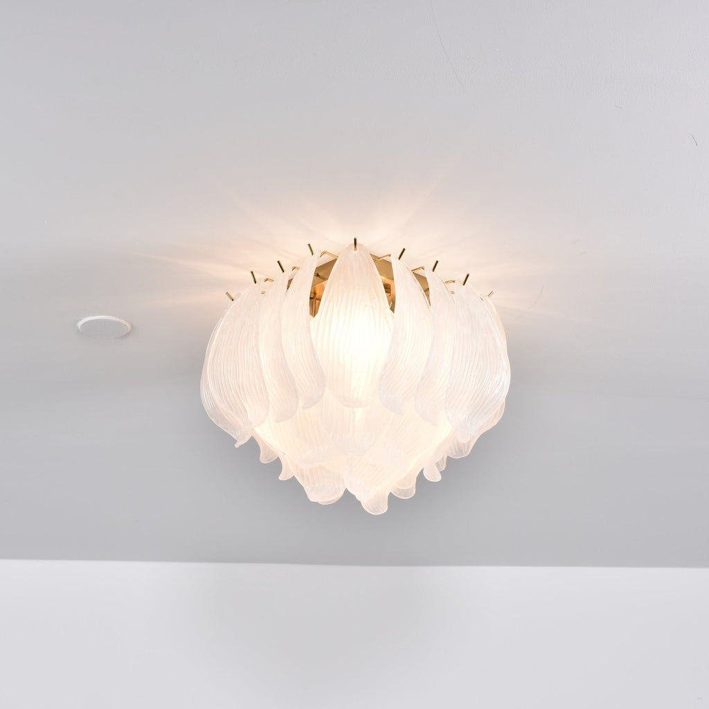 Aurora Ceiling Lamp Murano Petal Hand-Blown Glass Flushmount