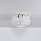 Aurora Ceiling Lamp Murano Petal Hand-Blown Glass Flushmount