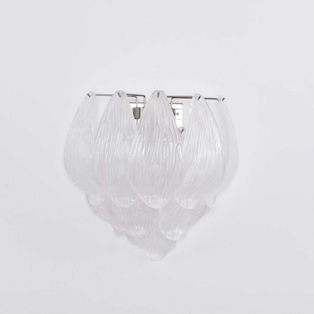 Aurora Wall Lamp Murano Glass Petal Frosted Cascading