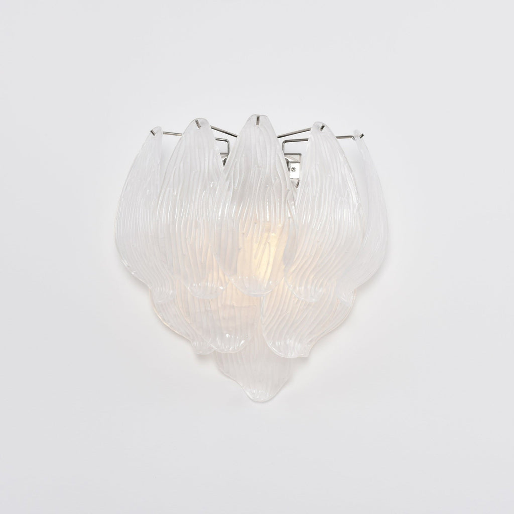 Aurora Wall Lamp Murano Glass Petal Frosted Cascading