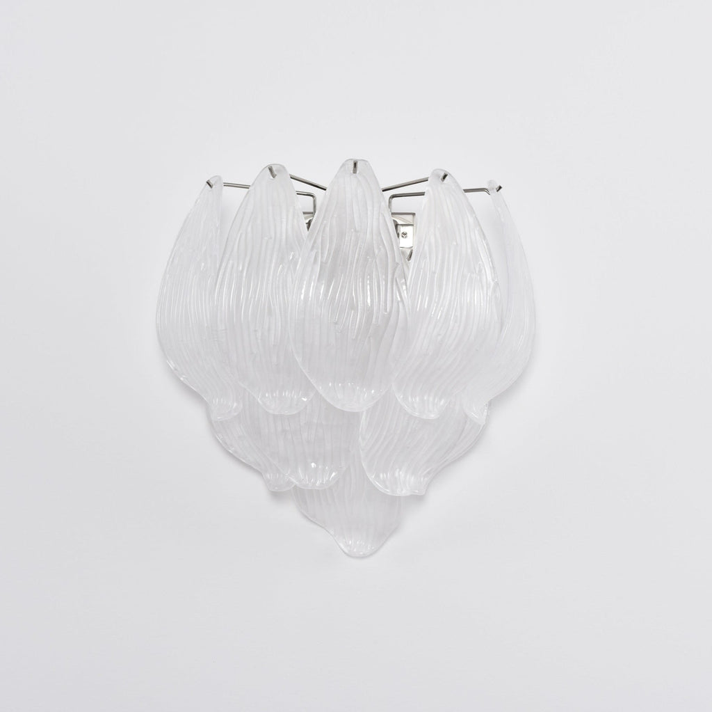 Aurora Wall Lamp Murano Glass Petal Frosted Cascading