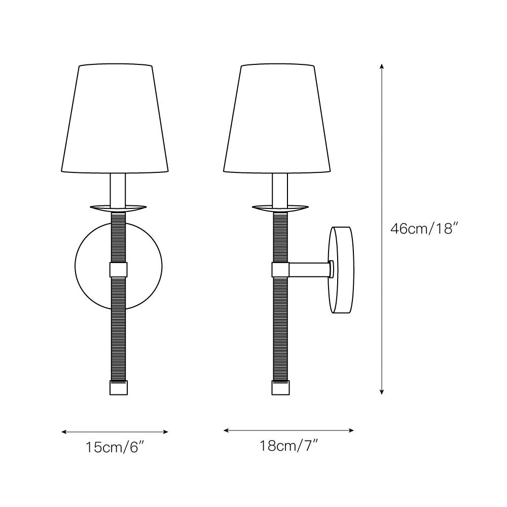 Conoror Elegance Vintage Brass Fabric Wall Lamp