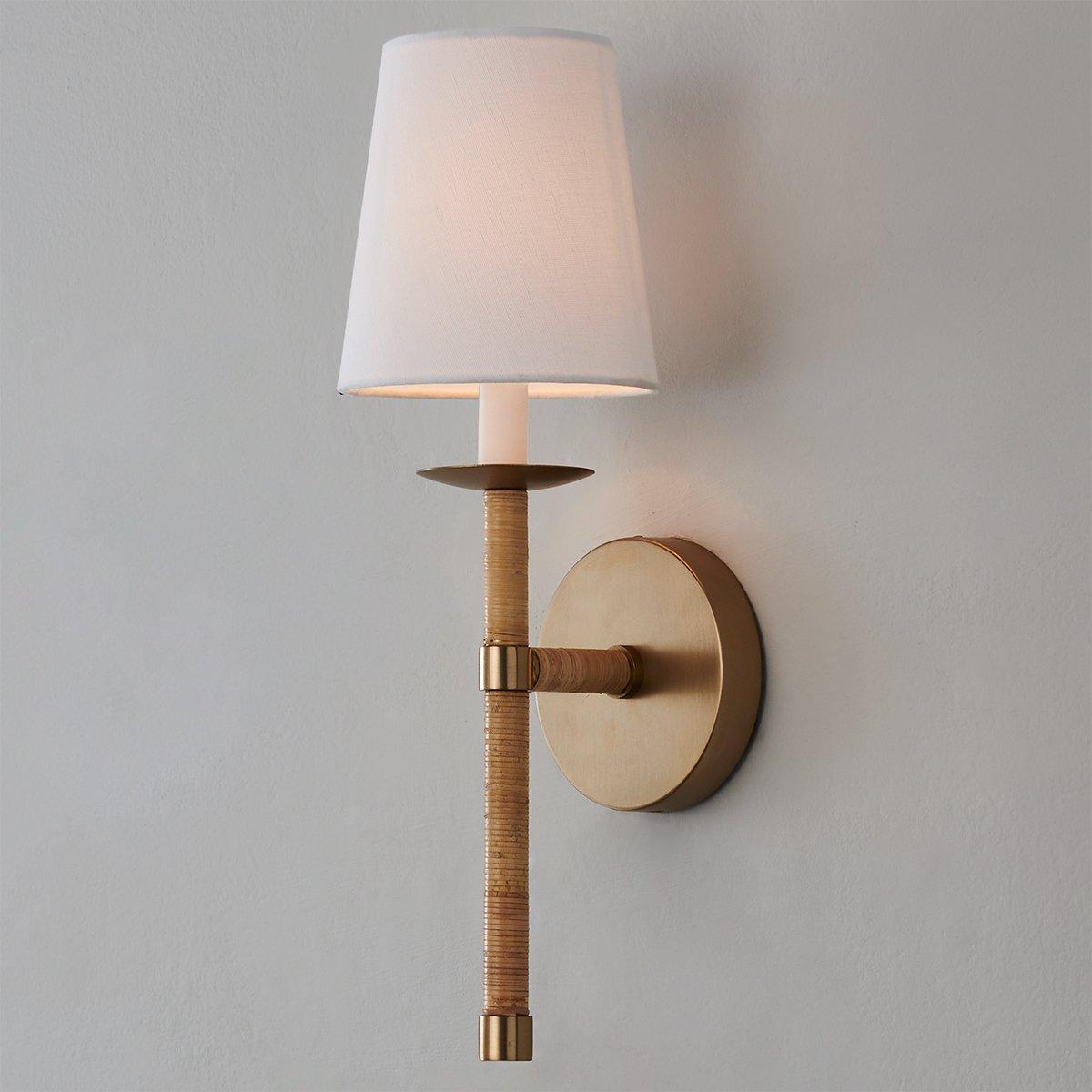 Conoror Elegance Vintage Brass Fabric Wall Lamp