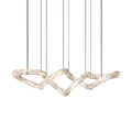 Syrinan Modern Minimalist Luxe Ring  Leather Alabaster Chandelier