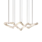 Syrinan Modern Minimalist Luxe Ring  Leather Alabaster Chandelier