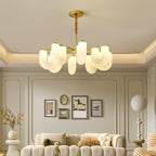 Agatha Chandelier U Shaped Glass Brass Modern