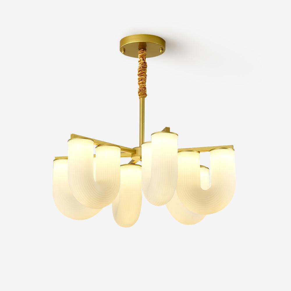 Agatha Chandelier U Shaped Glass Brass Modern