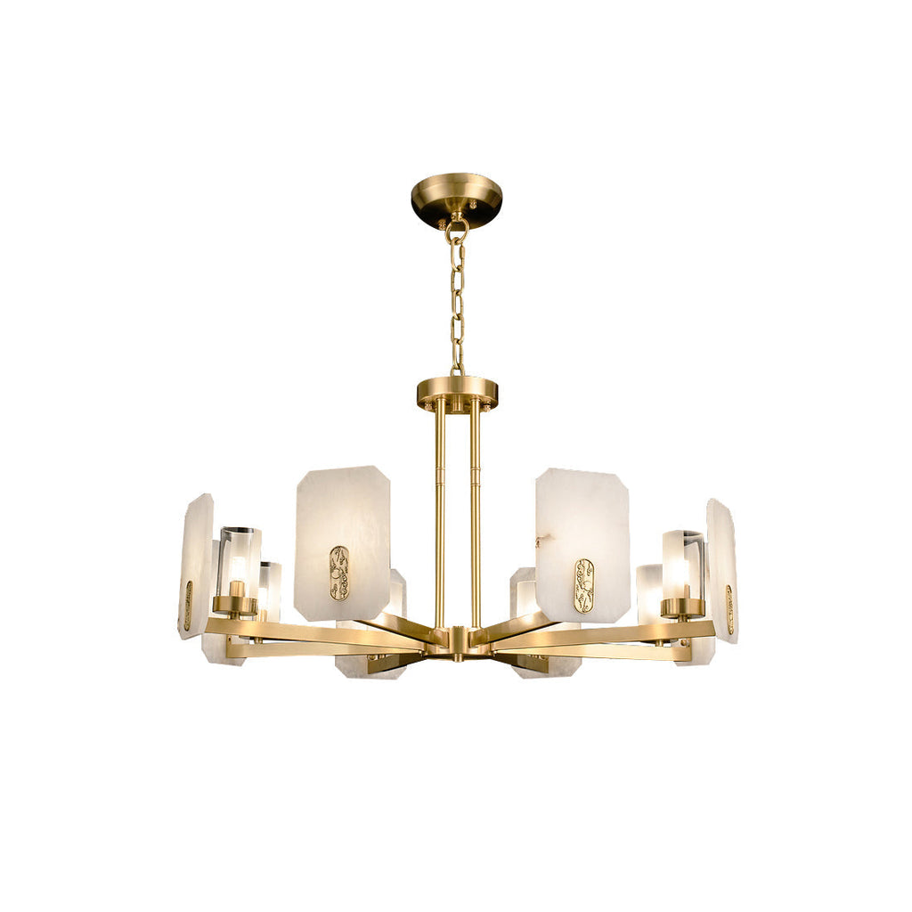 Aursorion Postmodern Luxury Brass Alabaster Chandelier