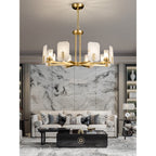Aursorion Postmodern Luxury Brass Alabaster Chandelier