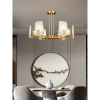 Aursorion Postmodern Luxury Brass Alabaster Chandelier