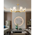 Aursorion Postmodern Luxury Brass Alabaster Chandelier