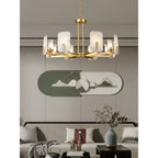 Aursorion Postmodern Luxury Brass Alabaster Chandelier