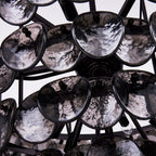 Aurora Chandelier Large Amber Glass Disc Fish Scale Brass