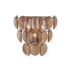 Aurora Wall Lamp Amber Glass Disc Fish Scale Brass