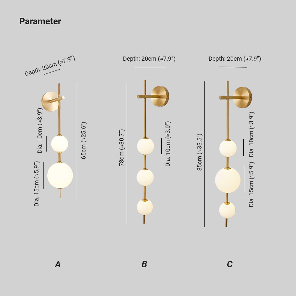 Valentina Vertical Globe Wall Light - image 2