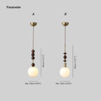Aira Vintage Globe Pendant Light Wooden Beads