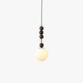 Aira Vintage Globe Pendant Light Wooden Beads
