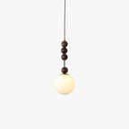 Aira Vintage Globe Pendant Light Wooden Beads