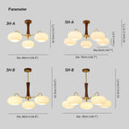 Valentina Brass Wooden  Glass Persimmon Chandelier - image 10