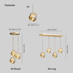 Aria Ice Glass Pendant Light Brass