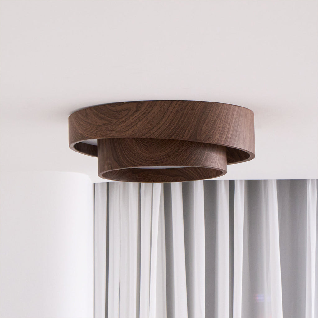 Muto Ceiling Light Double - Ring  Walnut Color - image 18