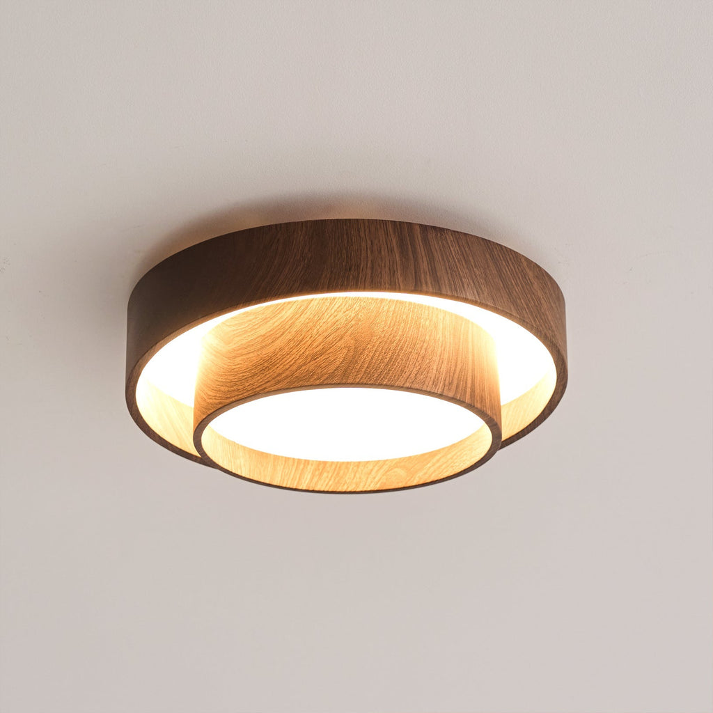 Muto Ceiling Light Double - Ring  Walnut Color - image 20